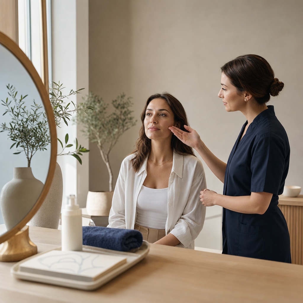 Beratungsszene zur Frage, ob Microneedling bei Akne schon sinnvoll ist