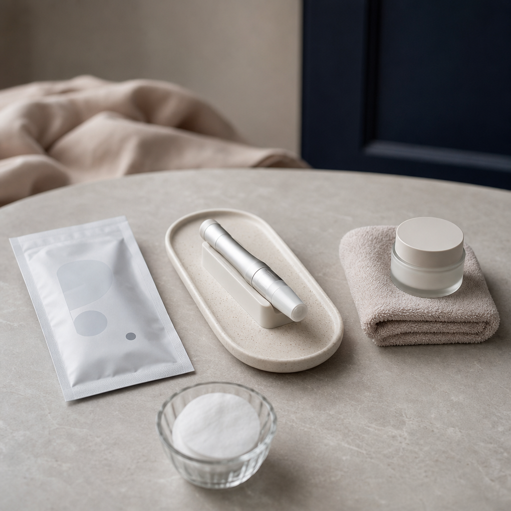 Textfreie Objektgrafik zu Hygiene Ablauf und Erwartungen beim Microneedling